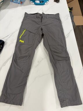 Helly Hansen Gray Cargo Pants with Neon Yellow Accent